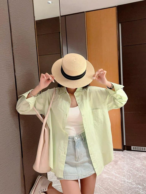 WANWAN Collar Down Long Sleeves Shirts